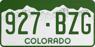 CO license plate 927BZG
