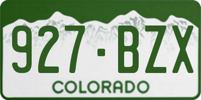 CO license plate 927BZX