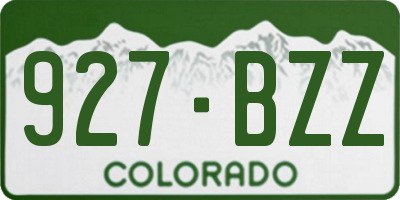 CO license plate 927BZZ