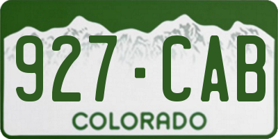 CO license plate 927CAB