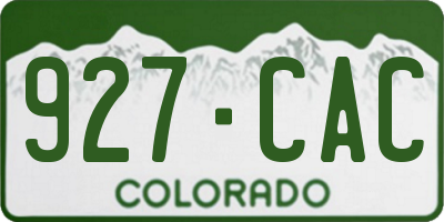 CO license plate 927CAC