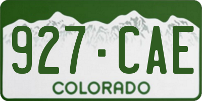 CO license plate 927CAE