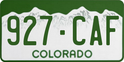 CO license plate 927CAF