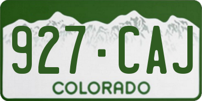 CO license plate 927CAJ