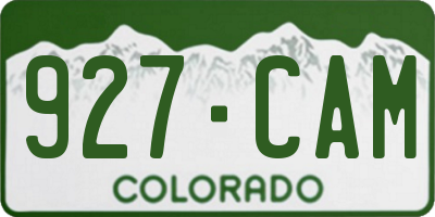 CO license plate 927CAM