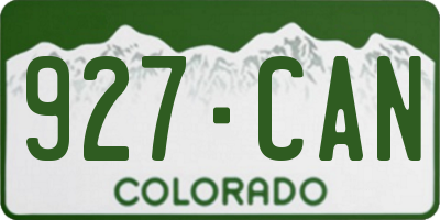 CO license plate 927CAN