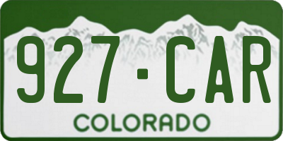 CO license plate 927CAR