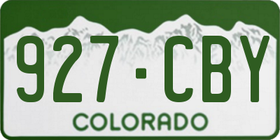 CO license plate 927CBY