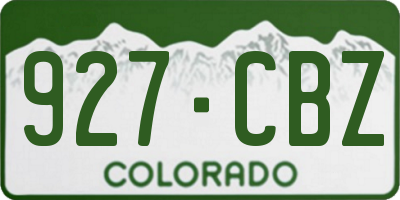 CO license plate 927CBZ