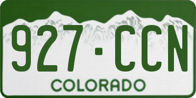 CO license plate 927CCN