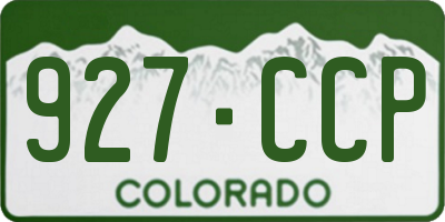 CO license plate 927CCP