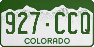CO license plate 927CCQ