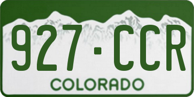 CO license plate 927CCR