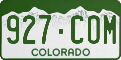 CO license plate 927COM