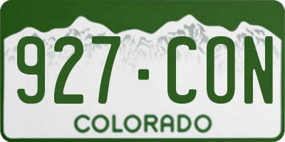 CO license plate 927CON