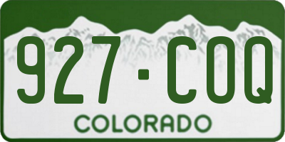 CO license plate 927COQ