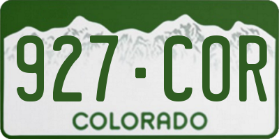 CO license plate 927COR