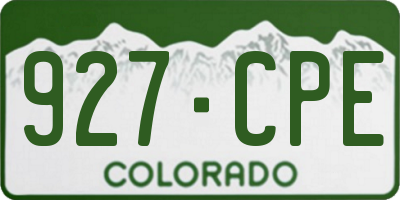 CO license plate 927CPE