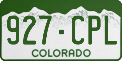 CO license plate 927CPL