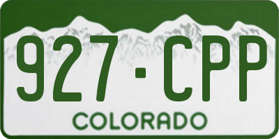 CO license plate 927CPP