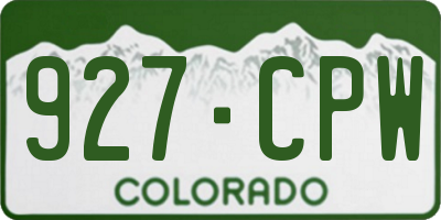 CO license plate 927CPW