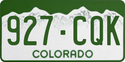 CO license plate 927CQK