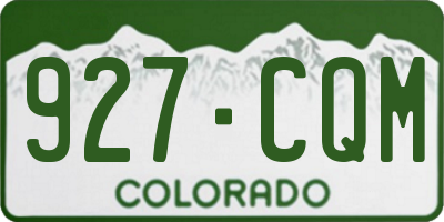 CO license plate 927CQM