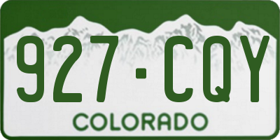 CO license plate 927CQY