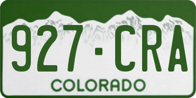 CO license plate 927CRA