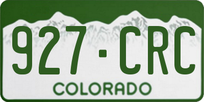 CO license plate 927CRC