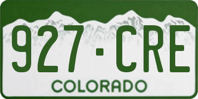 CO license plate 927CRE