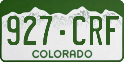 CO license plate 927CRF