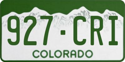 CO license plate 927CRI