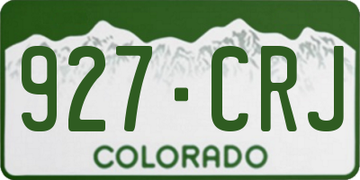 CO license plate 927CRJ
