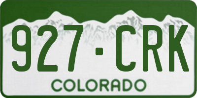 CO license plate 927CRK