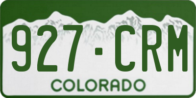 CO license plate 927CRM