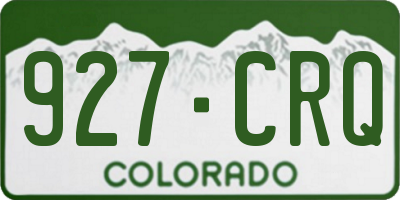 CO license plate 927CRQ