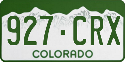 CO license plate 927CRX