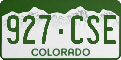 CO license plate 927CSE