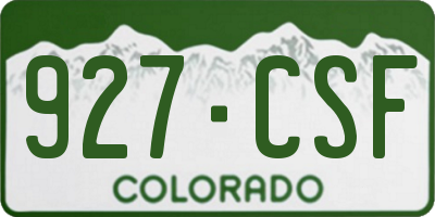CO license plate 927CSF