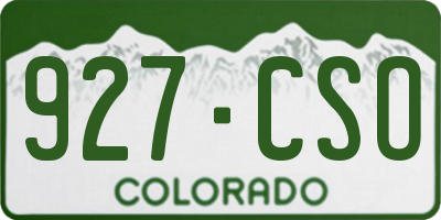 CO license plate 927CSO