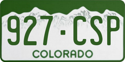 CO license plate 927CSP