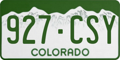 CO license plate 927CSY