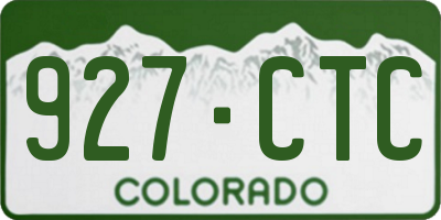 CO license plate 927CTC