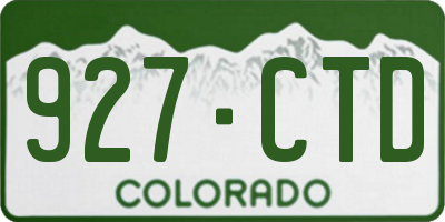 CO license plate 927CTD