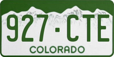 CO license plate 927CTE