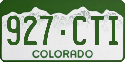 CO license plate 927CTI