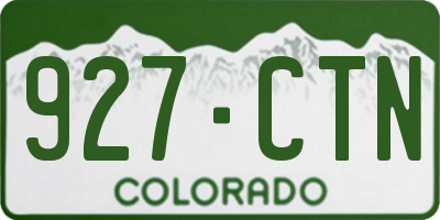 CO license plate 927CTN