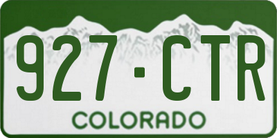 CO license plate 927CTR