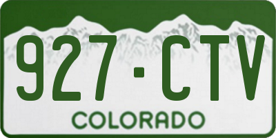 CO license plate 927CTV